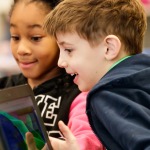   Students learning at computers